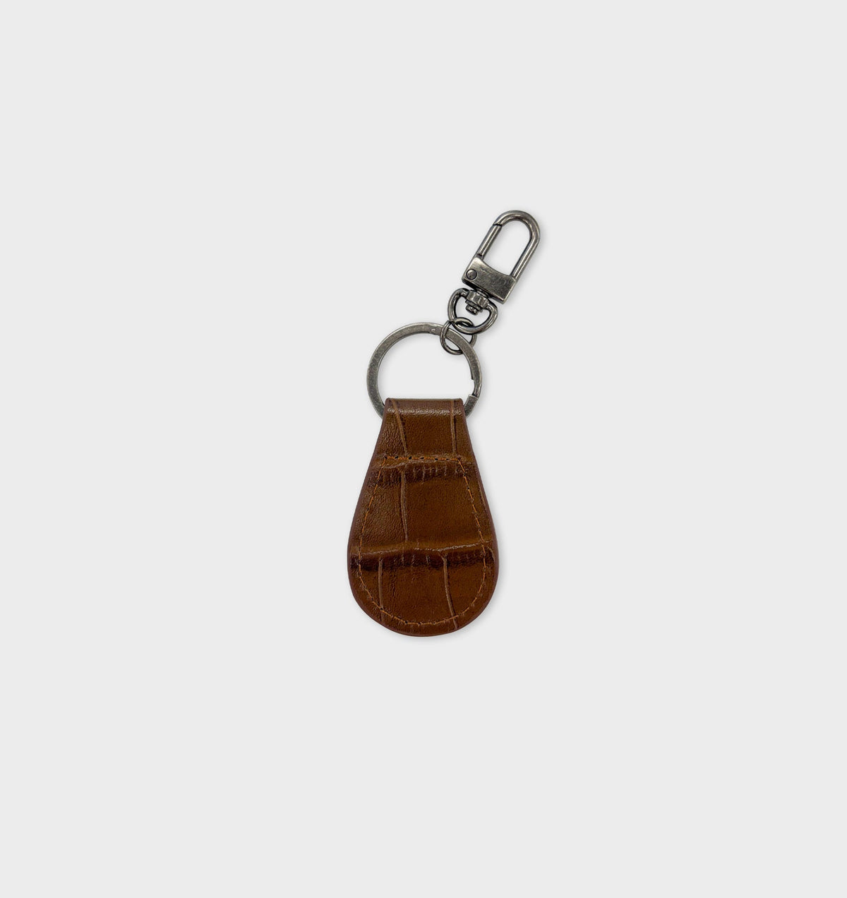 Leather Key Fob - Toffee Croc