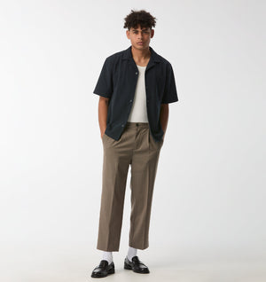 Waffle Box Cuban Collar SS Shirt - Dark Indigo