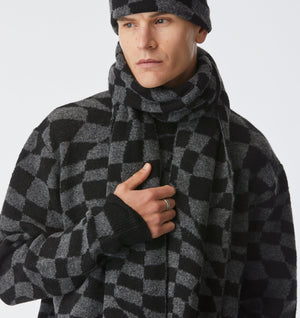 Checkerboard Logo Scarf - Charcoal/Black