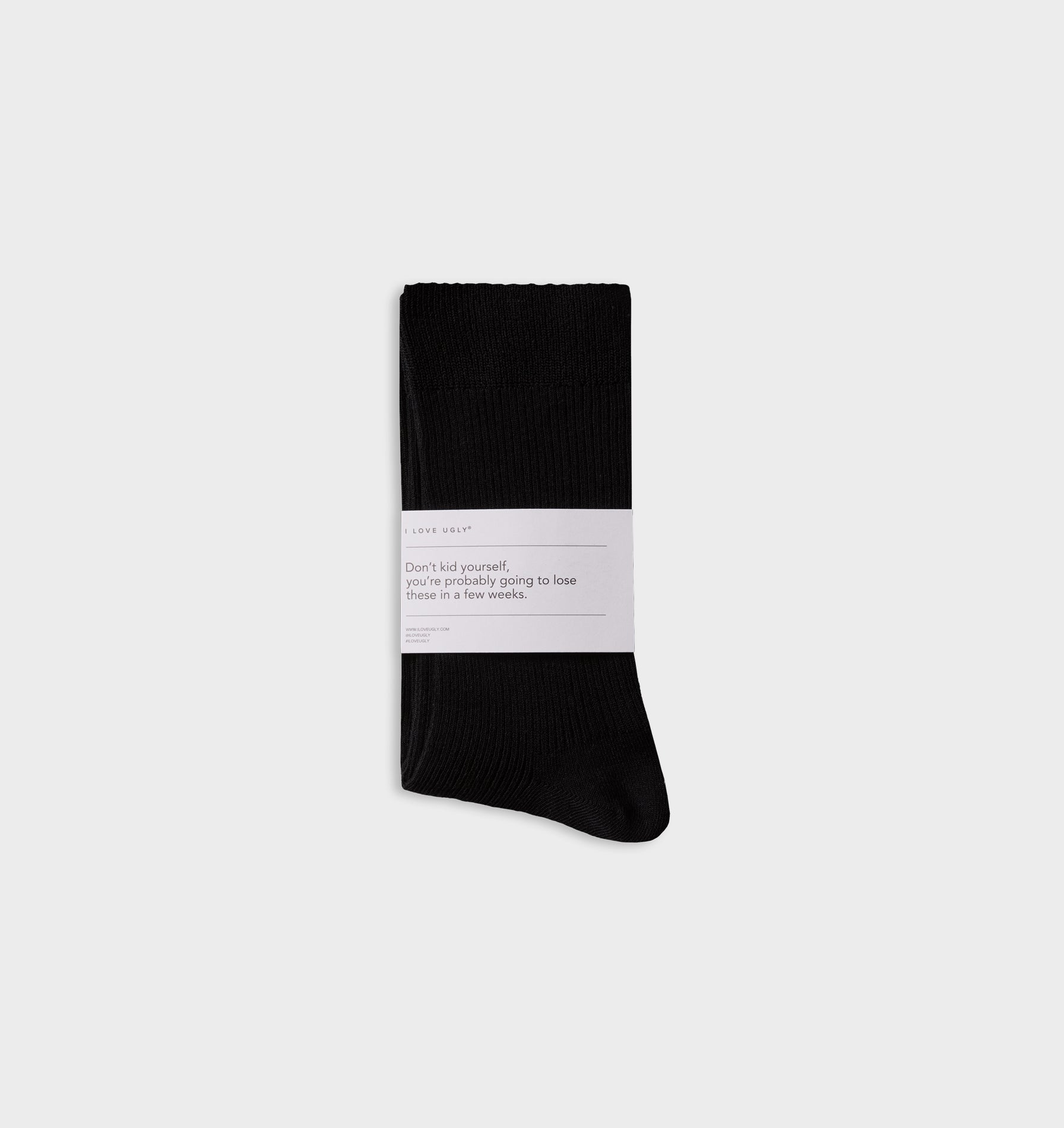 Mid Length Crew Sock - Black