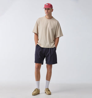 Linen Michael Pleat Short - Dark Navy