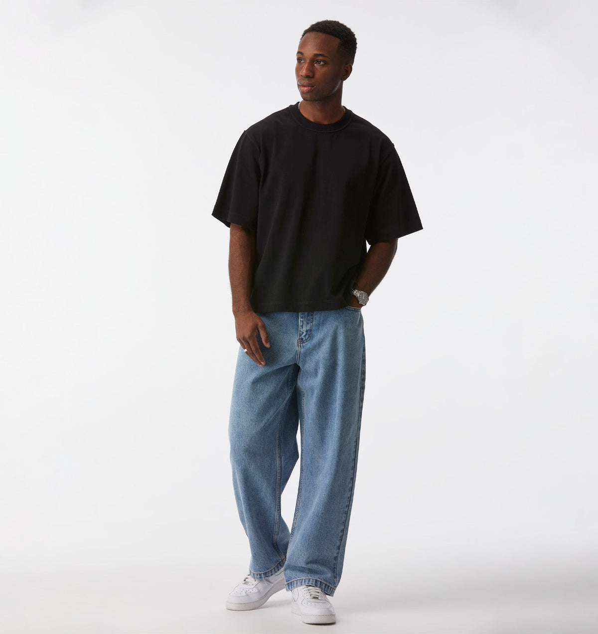 Crop Box Tee - Black