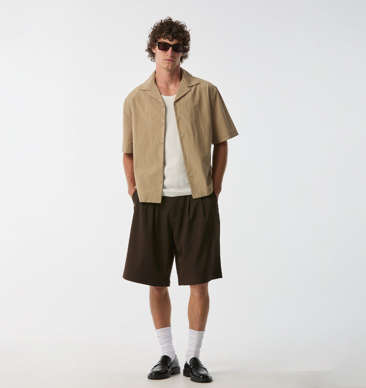 Alby Pleated Short - Espresso