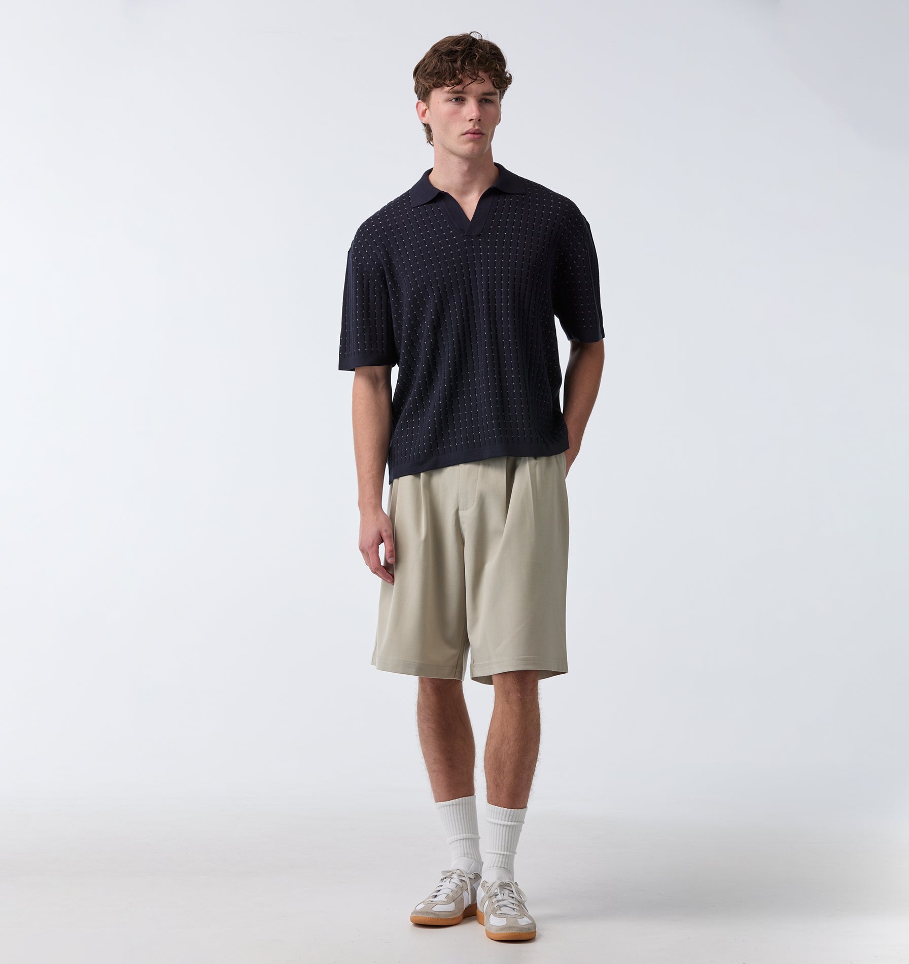 Alby Pleated Short - Stone