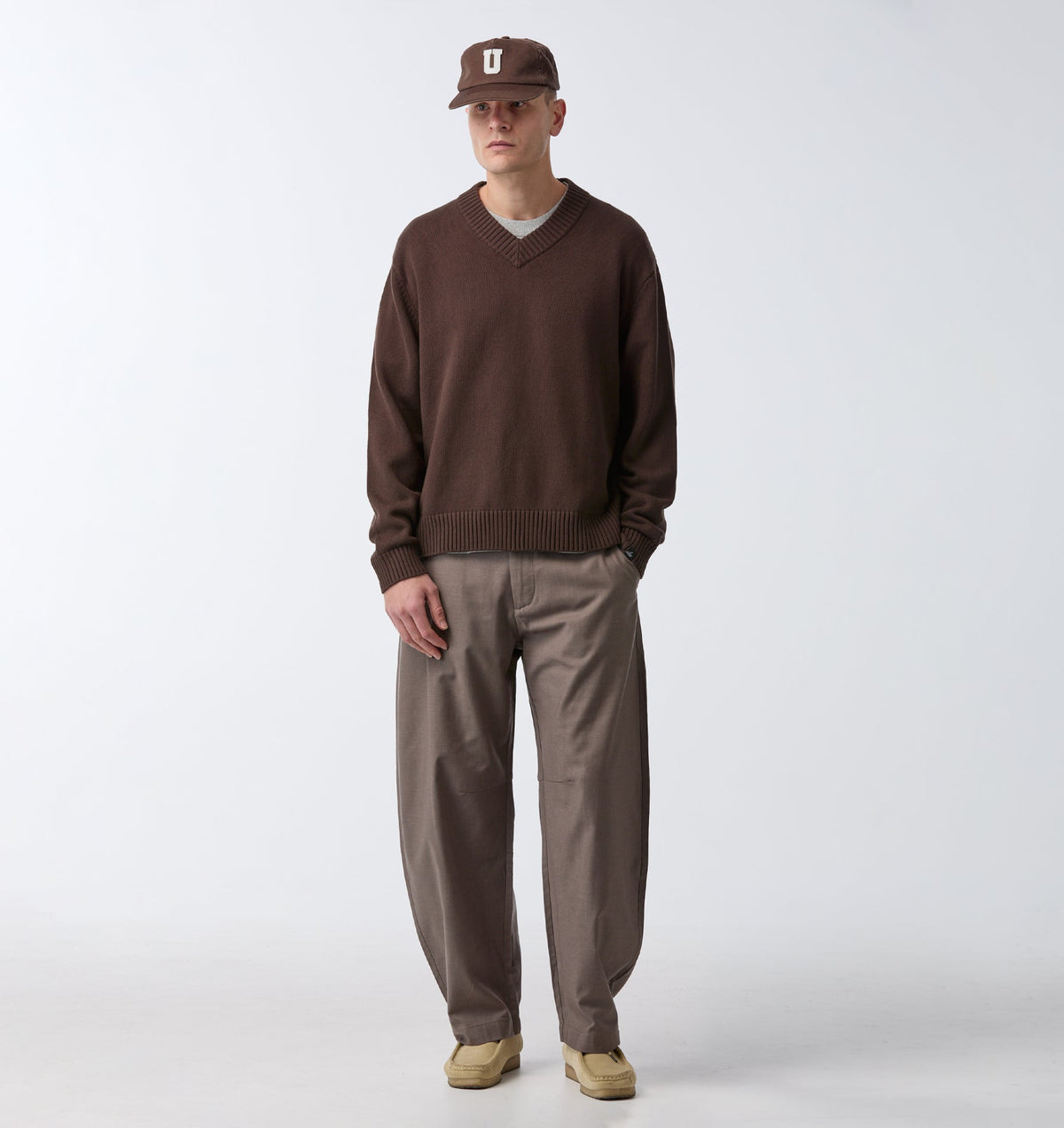 Barrel Leg Slack Pant - Mushroom