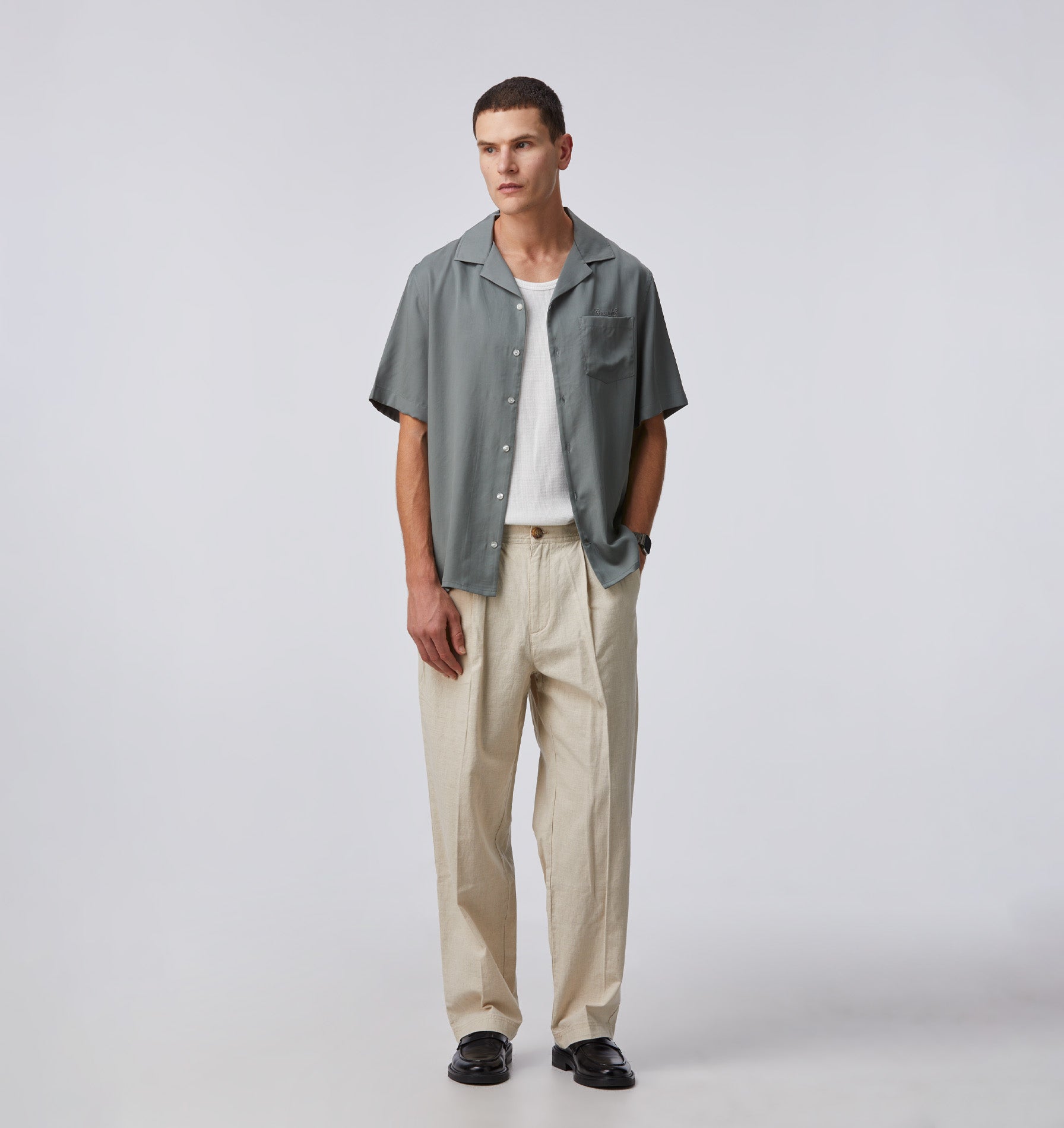 Linen Winston Pant - Track Pant in Bone White | I Love Ugly US