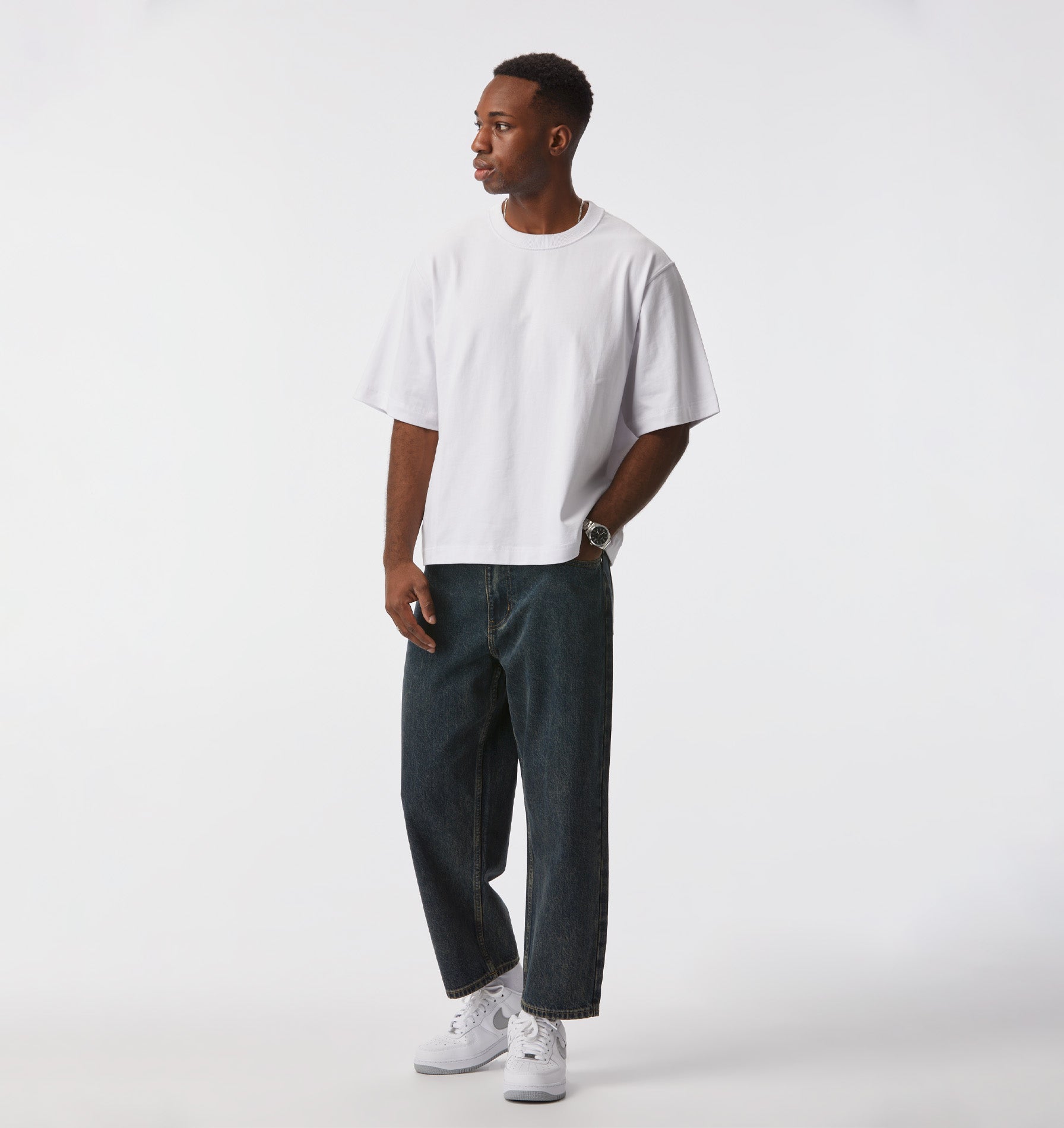 Crop Box Tee - White