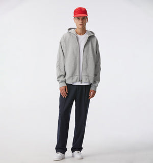 Cropped Zip Up Hood - Vintage Grey