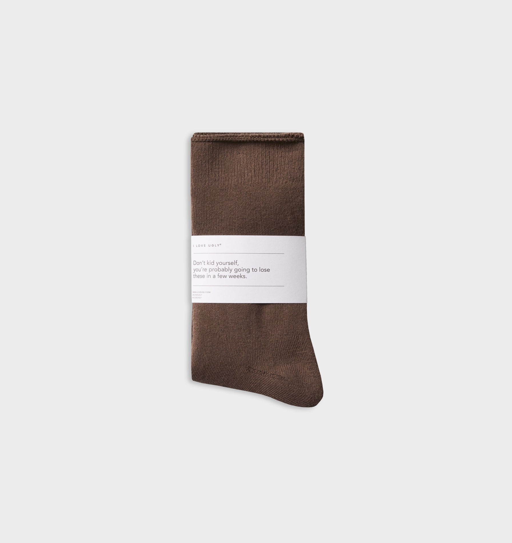 Raw Hem Sock - Fossil Brown