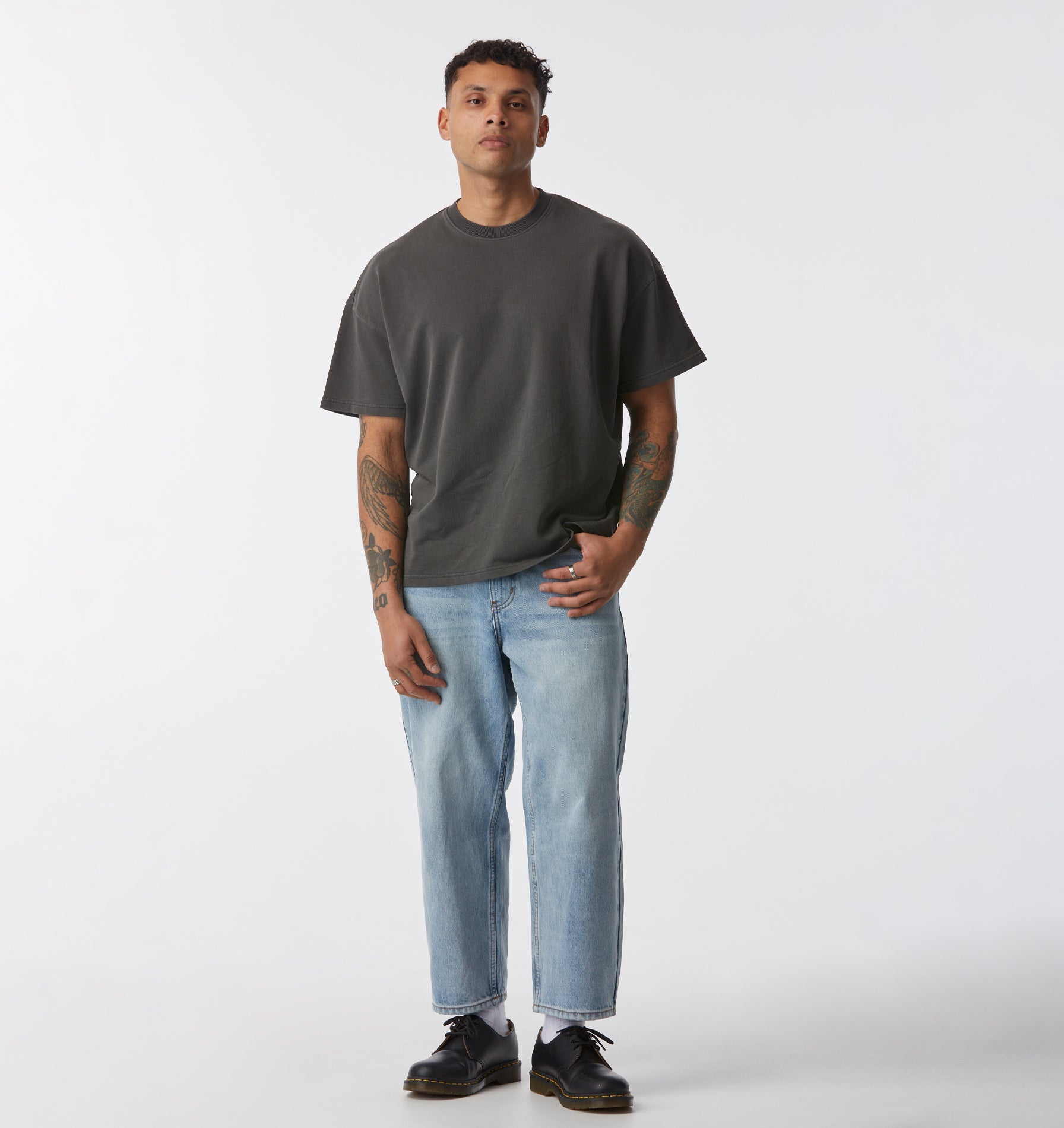 Samson Cropped Denim in Faded Blue | I Love Ugly US
