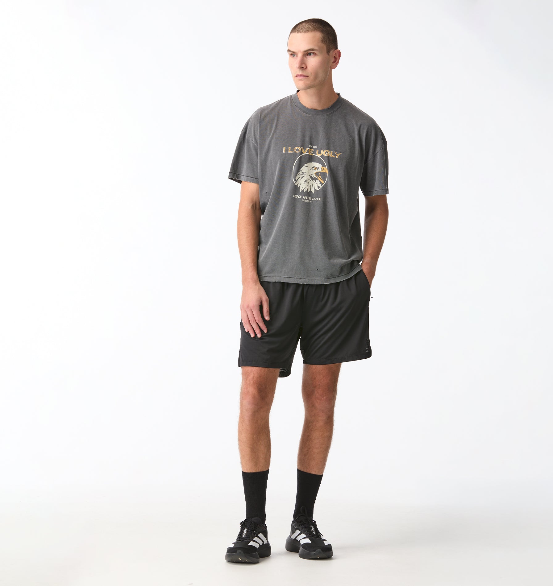 Eagle Active Crop Tee - Washed Black