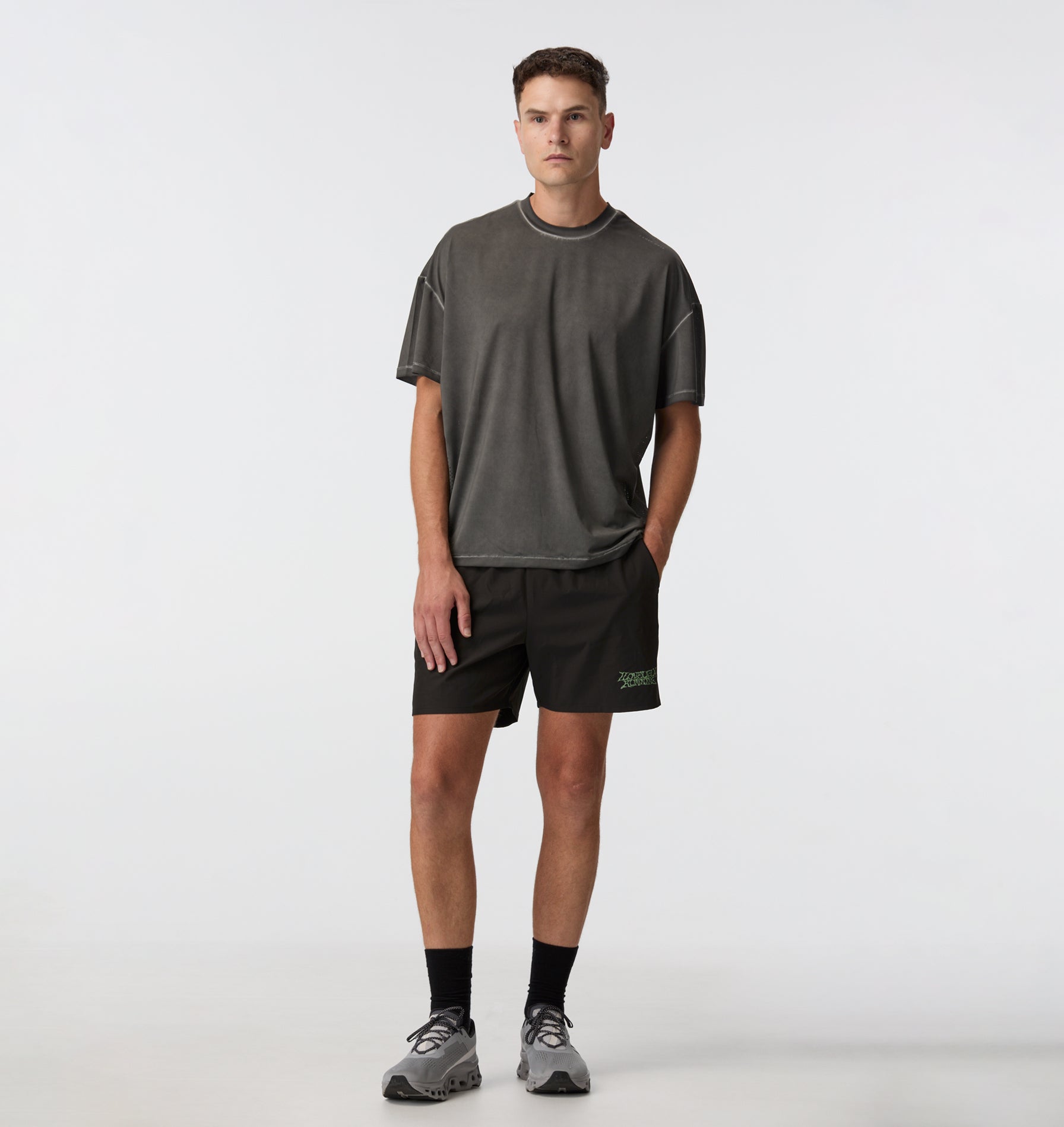 Liquified Active 5 inch Shorts- Black / Lime