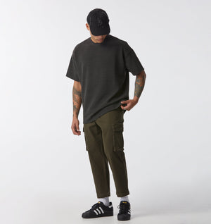 Ribbed Box Tee - Charcoal Marle