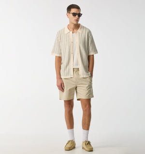 Jasper Knit SS Shirt - Off White Stripe