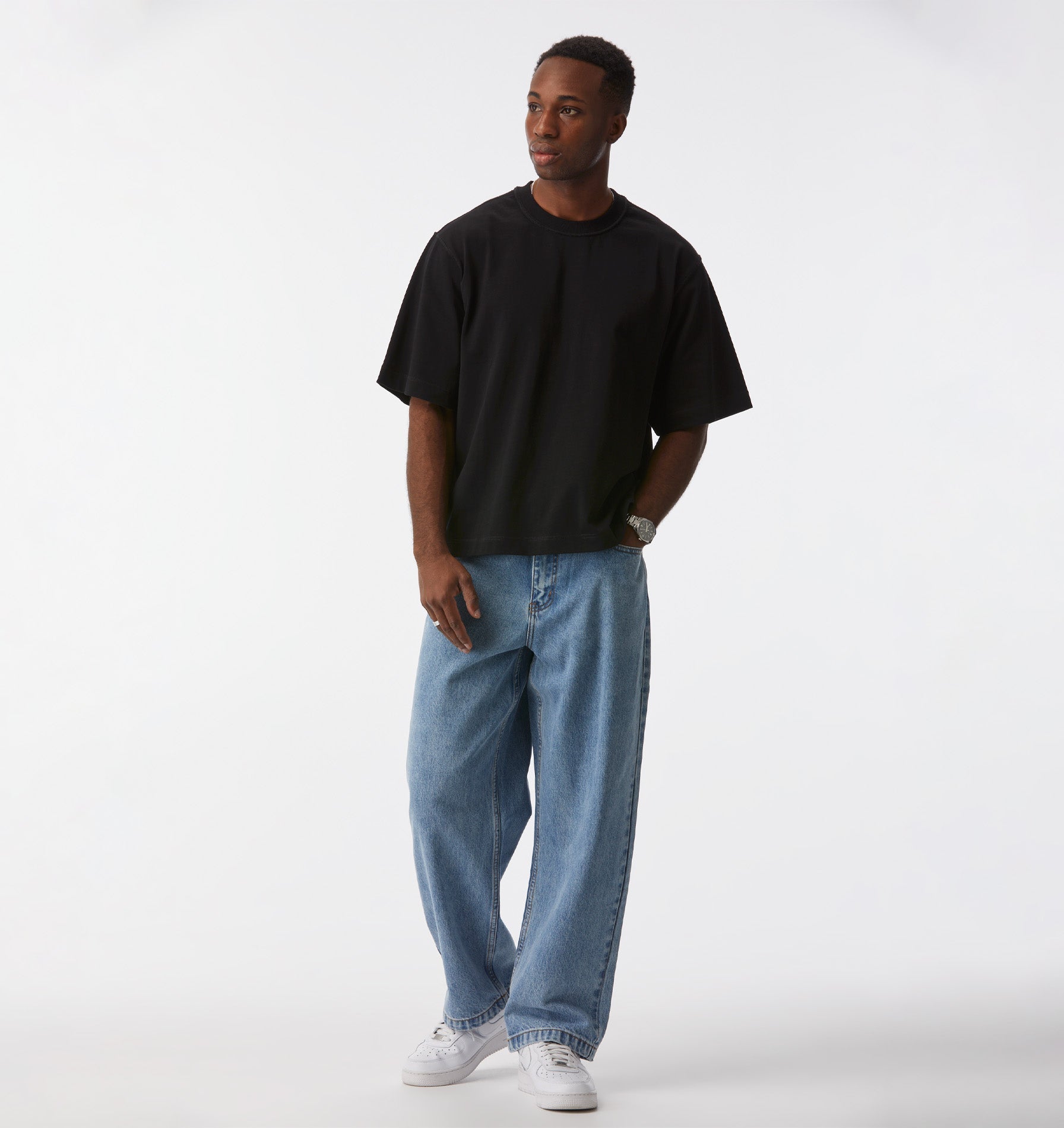 Crop Box Tee - Black