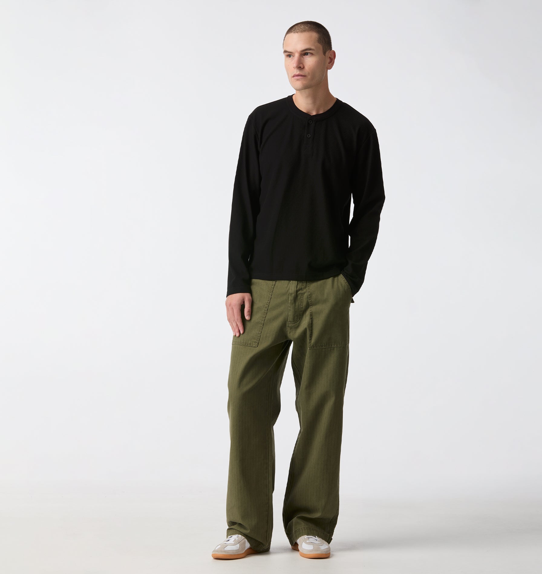 Henley L/S Tee - Black
