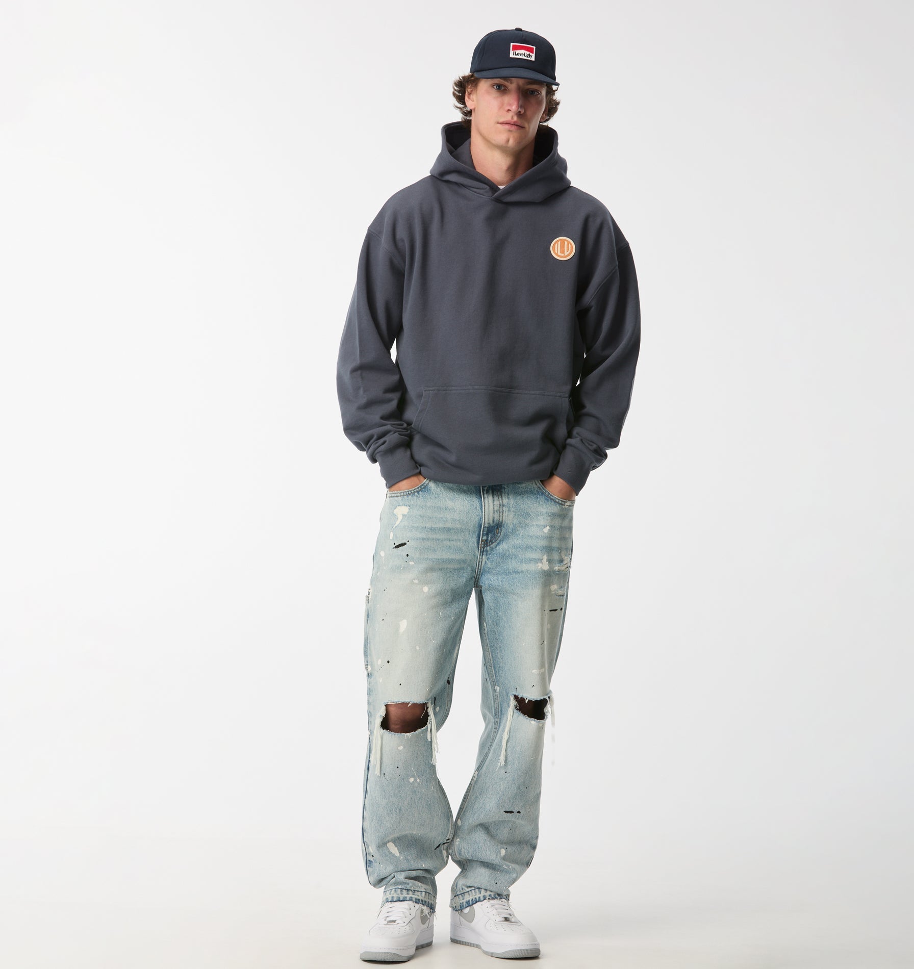 Distressed Clean Carpenter Denim in Paint Splatter | I Love Ugly US