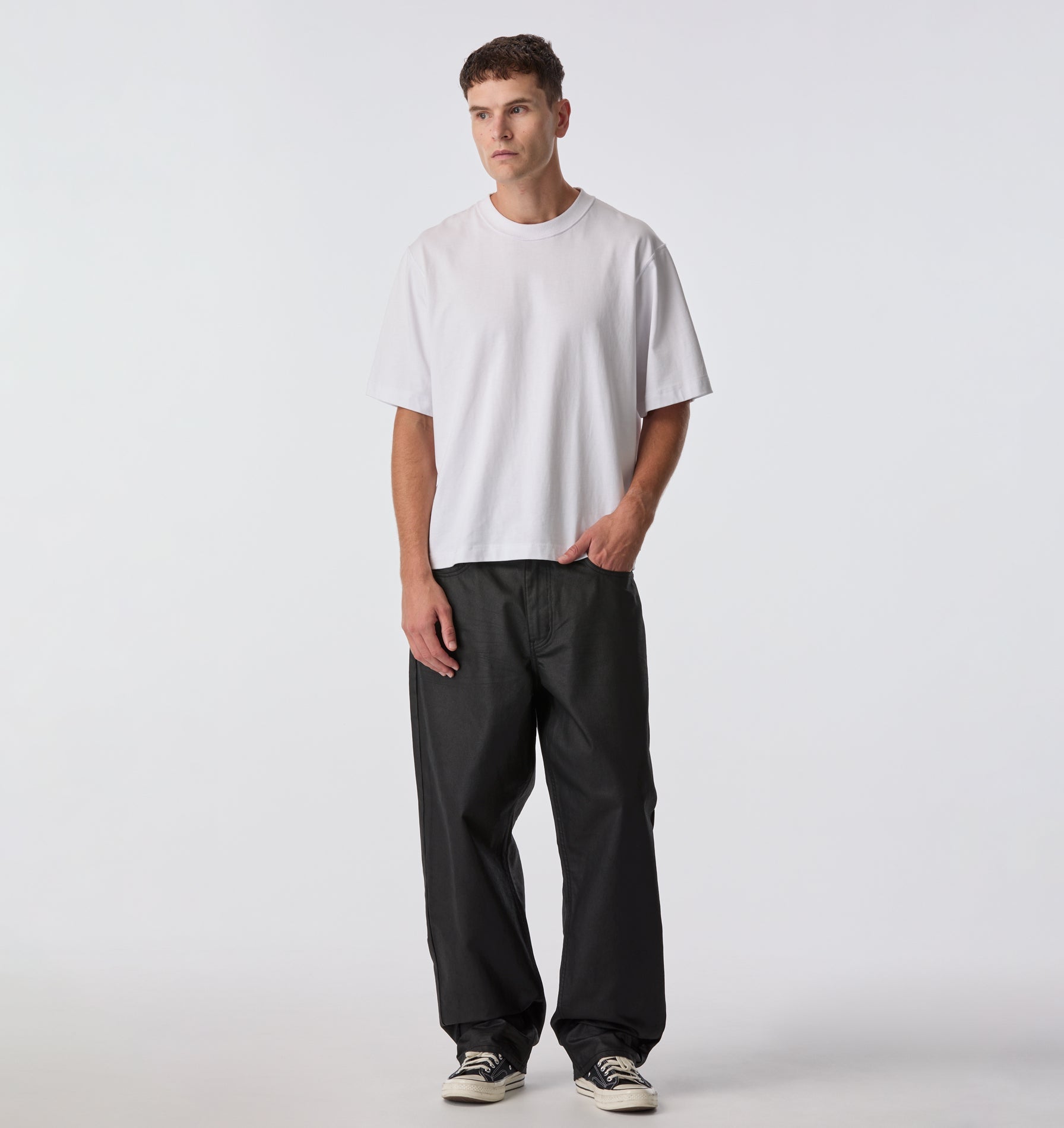 Crop Box Tee - White