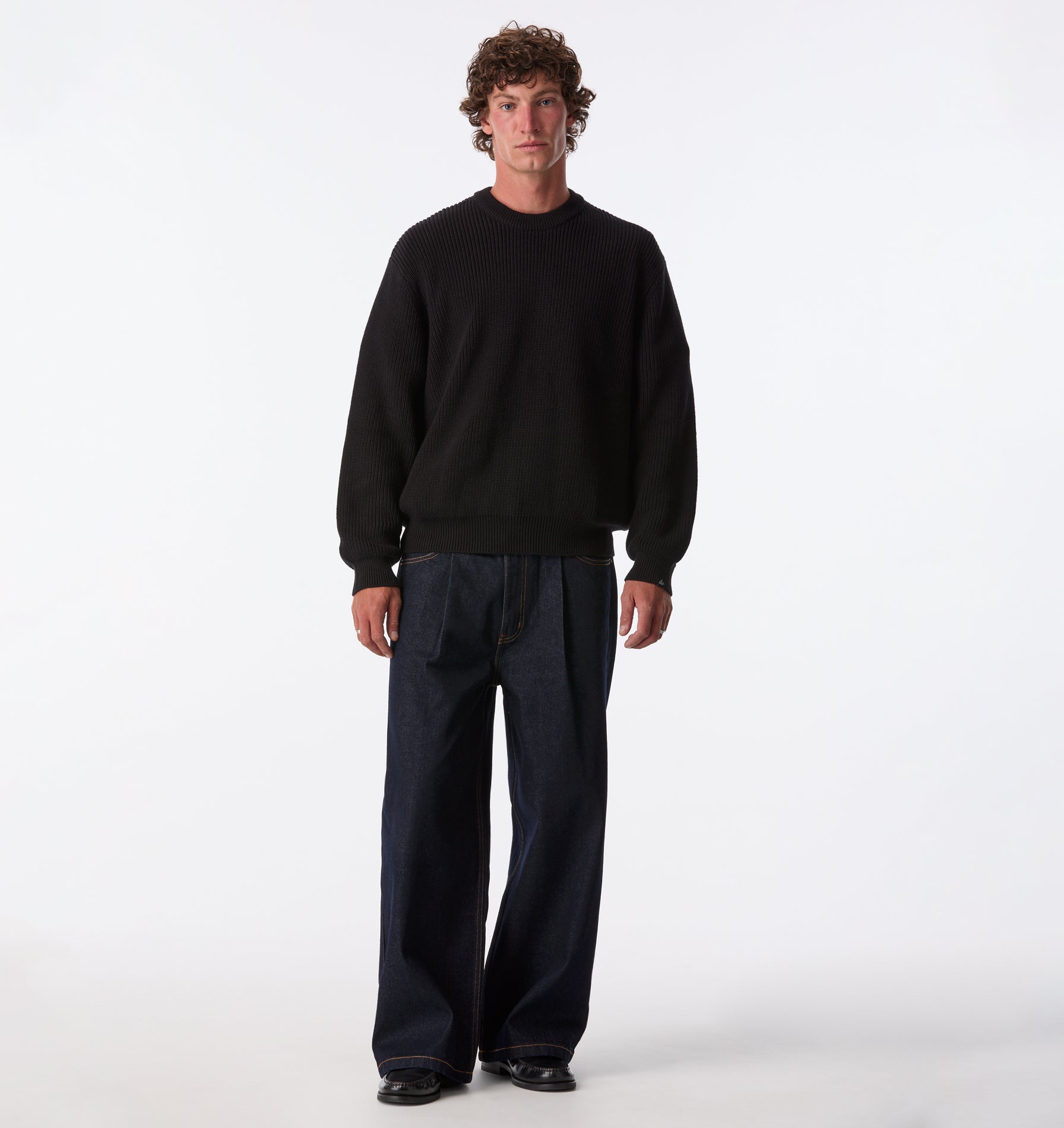 Cropped Knit Sweater - Black | I Love Ugly US