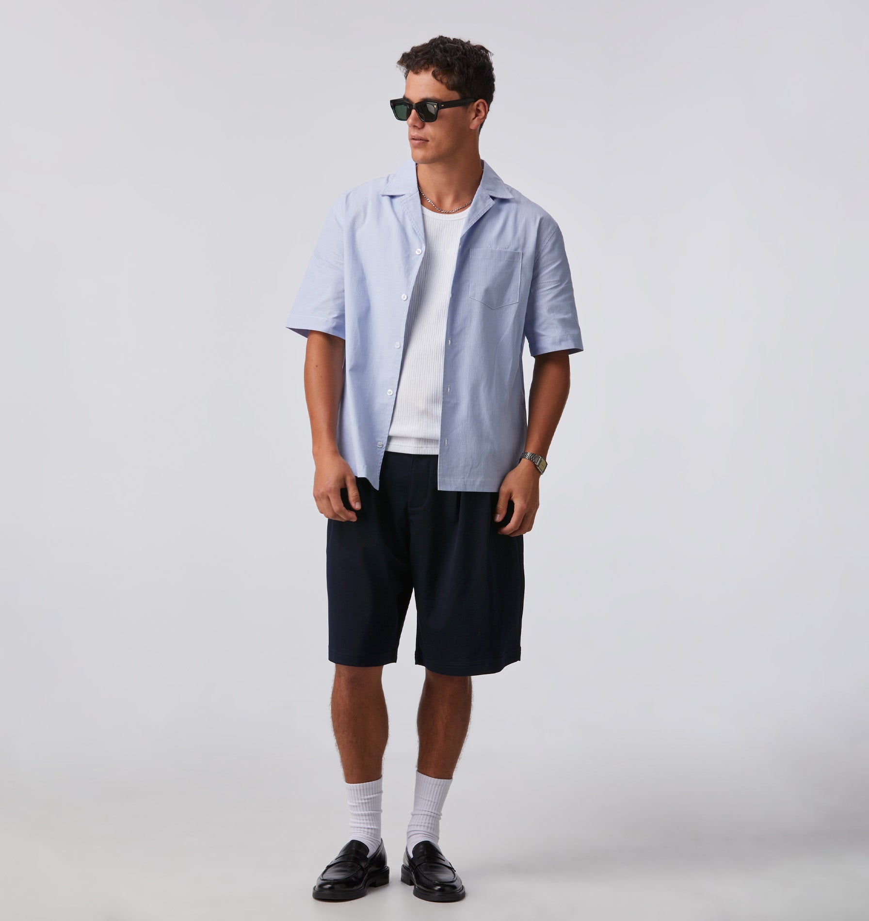 Alby Pleated Short - Navy