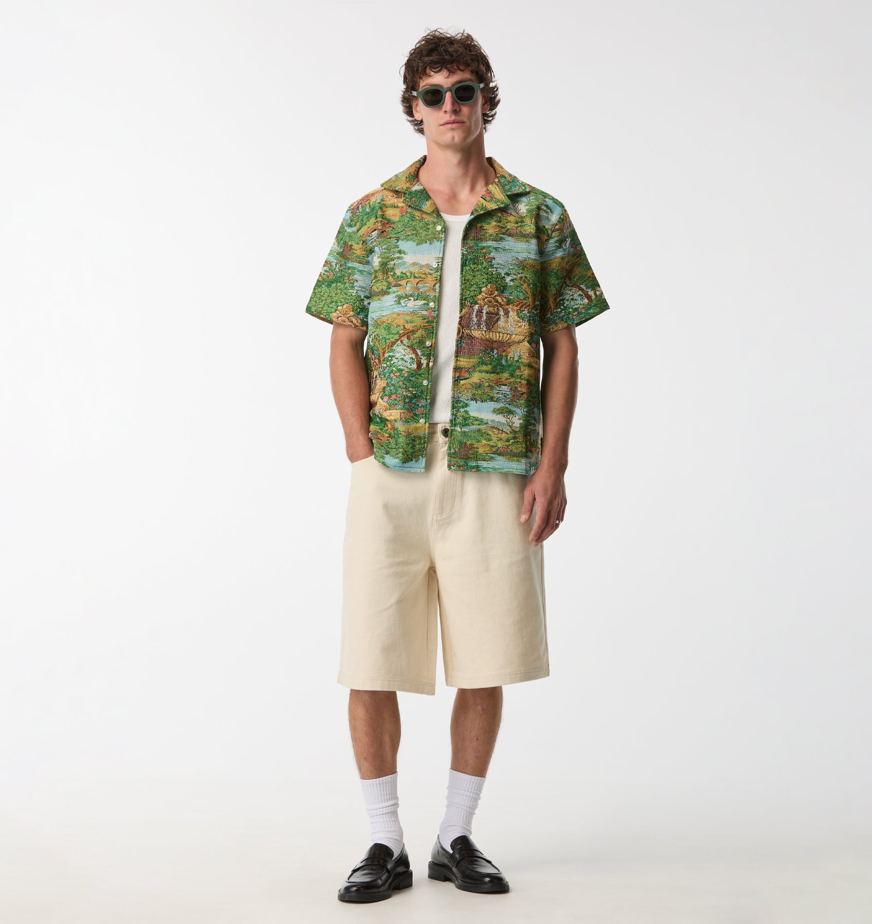 Cuban Collar SS Shirt - Orchard