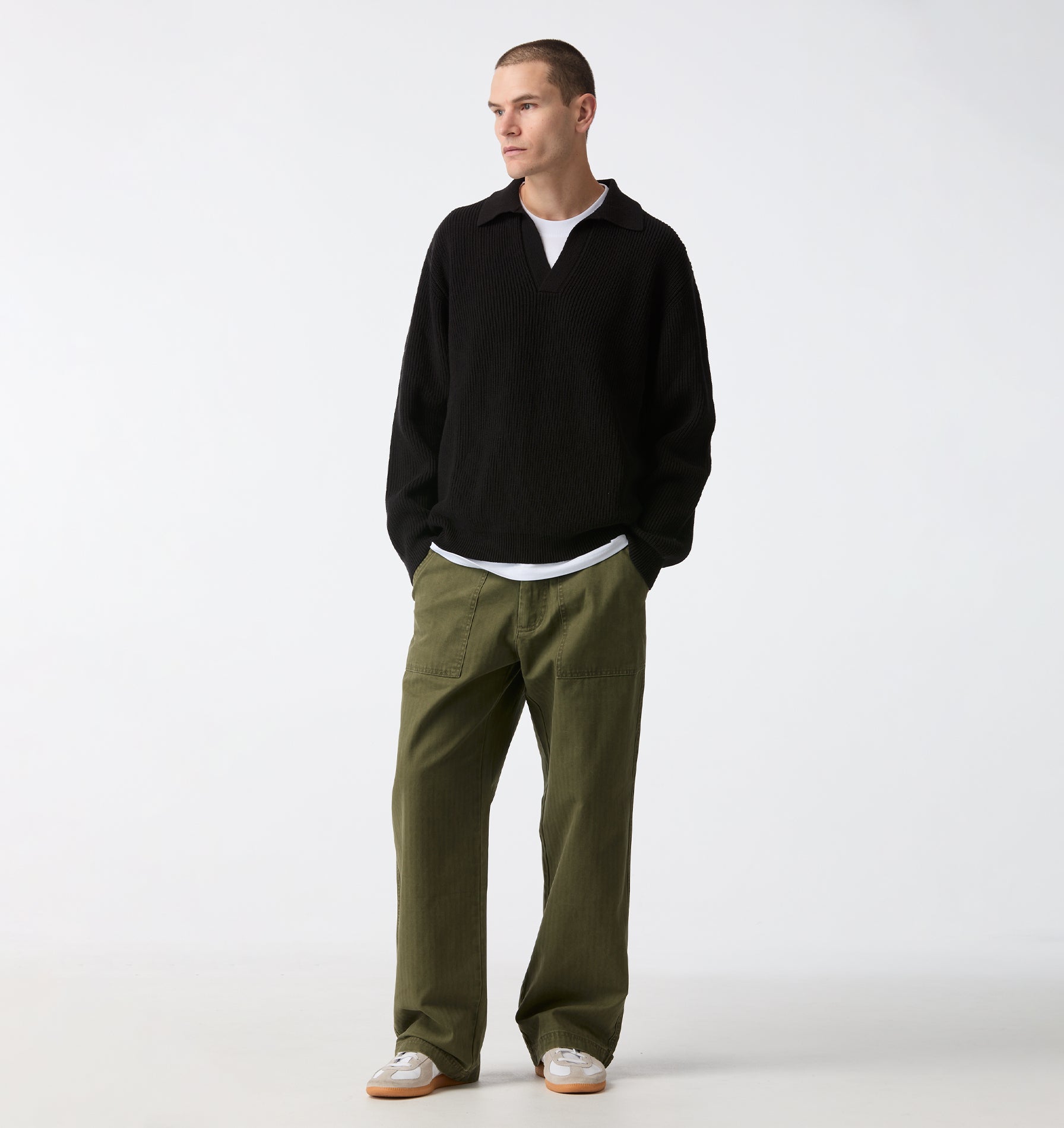 Knit LS Polo - Black | I Love Ugly US