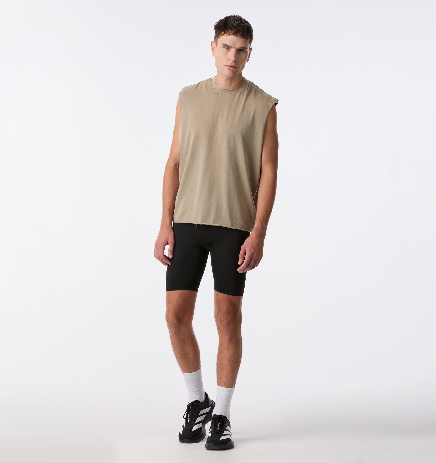 Cotton Active Crop Tank - Washed Taupe