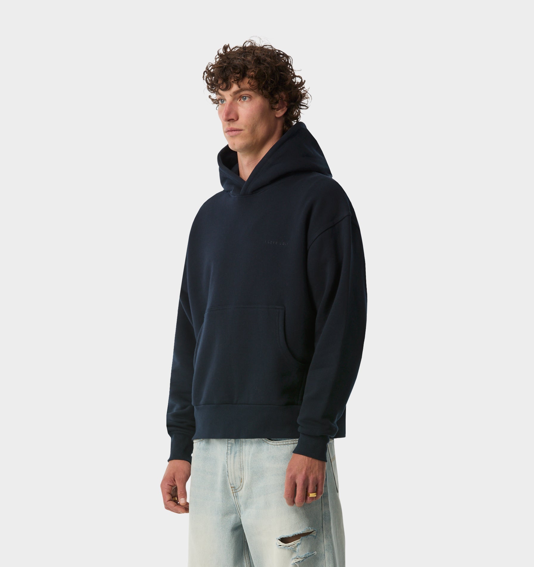 Crop Box Hood - Midnight Navy