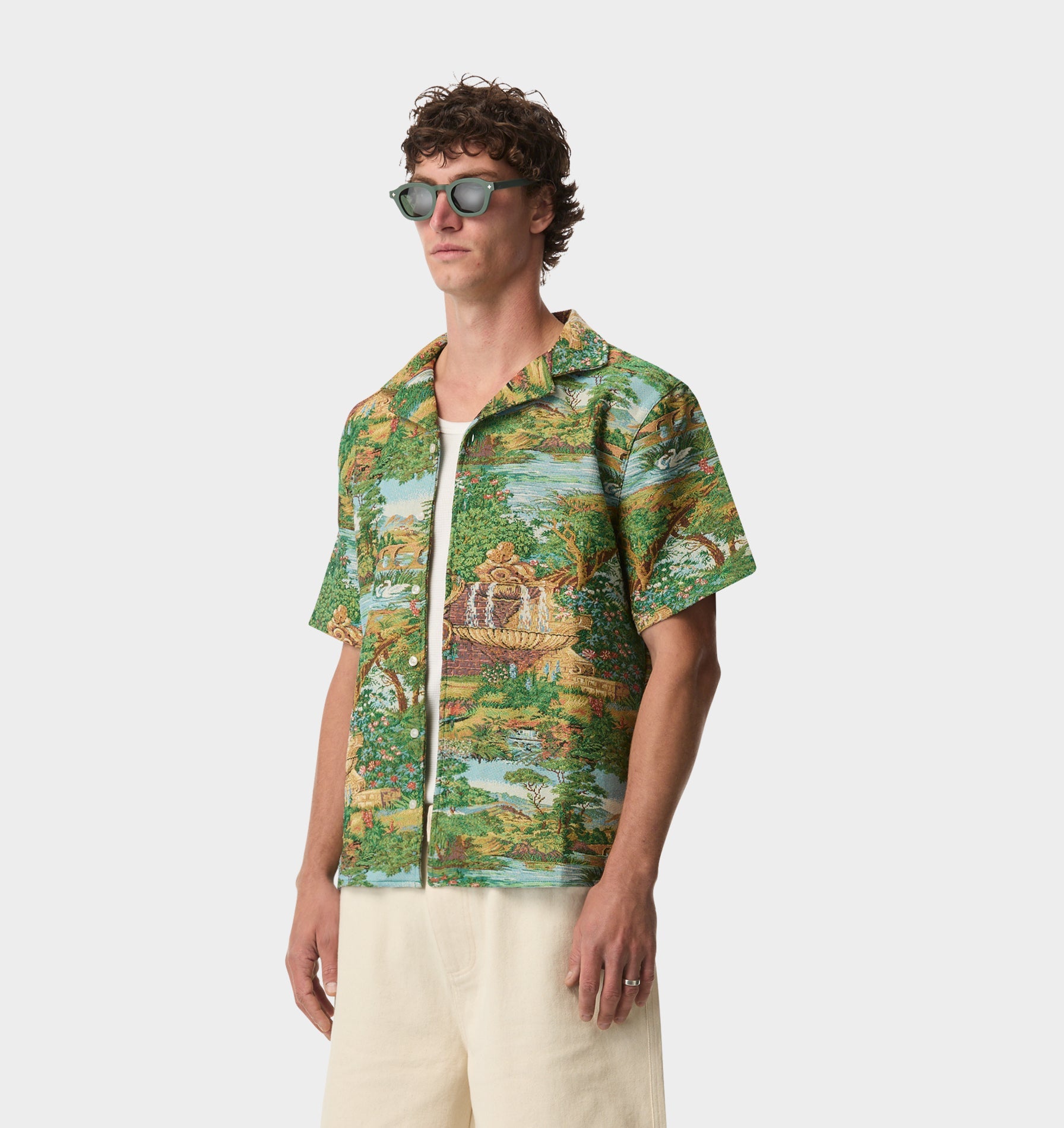 Cuban Collar SS Shirt - Orchard