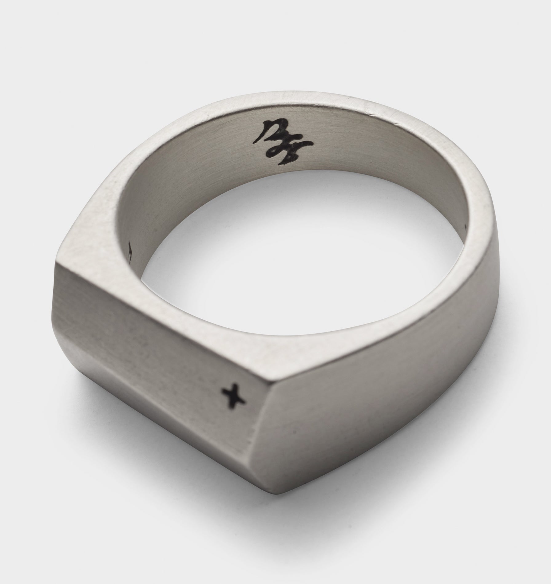 Angled Signet Ring - Silver