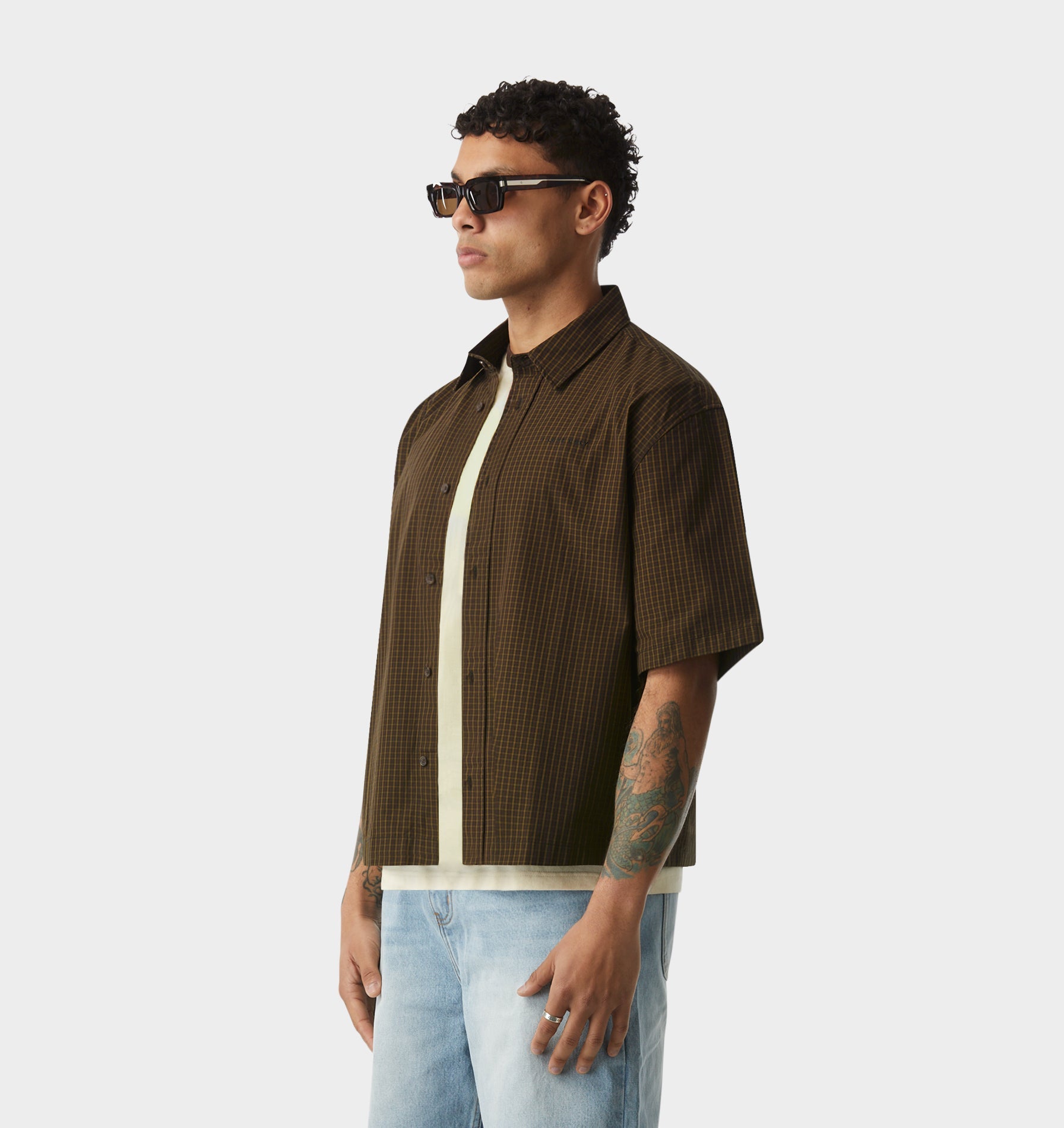 Kai SS Shirt - Brown Check
