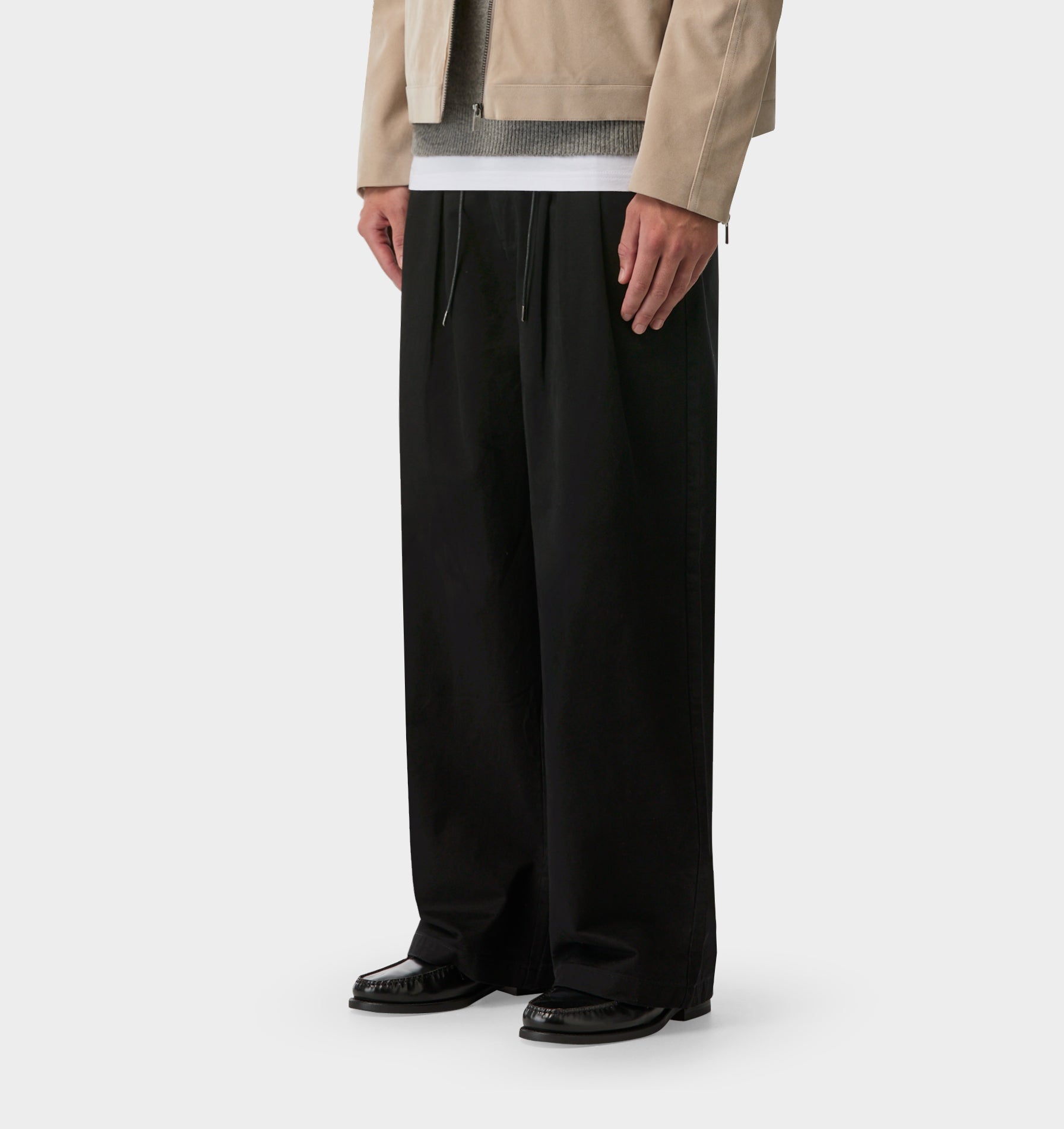 Wide Leg Pleat Pant - Black | I Love Ugly US