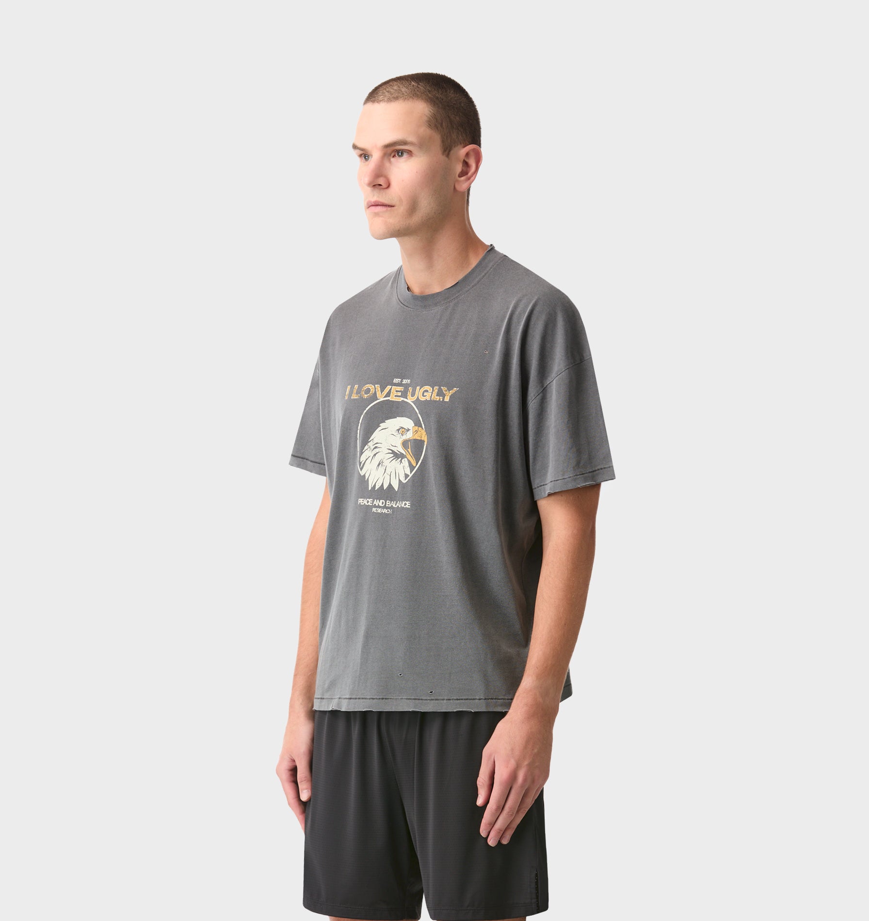 Eagle Active Crop Tee - Washed Black