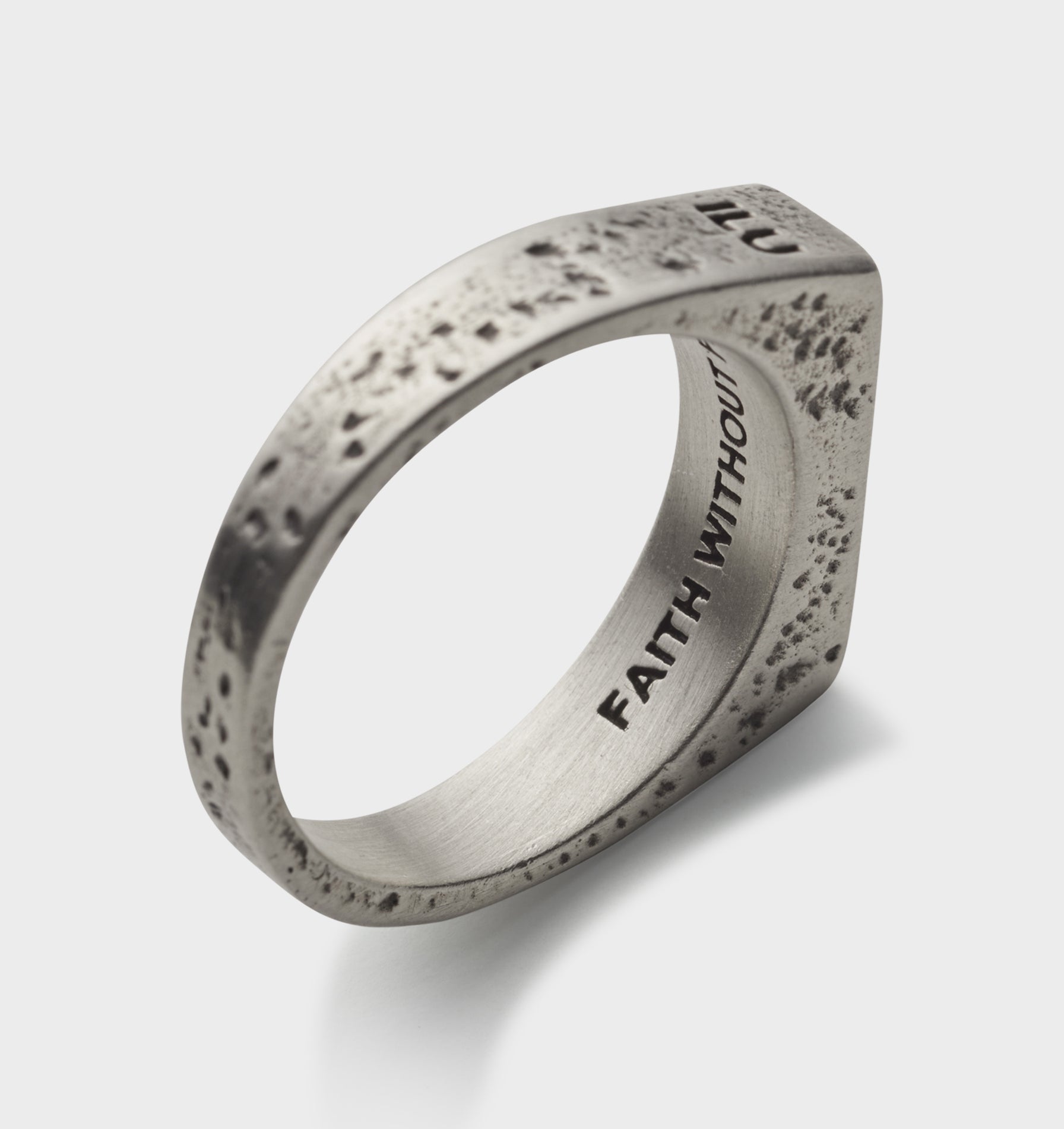 Flat ILU Signet Ring - Silver