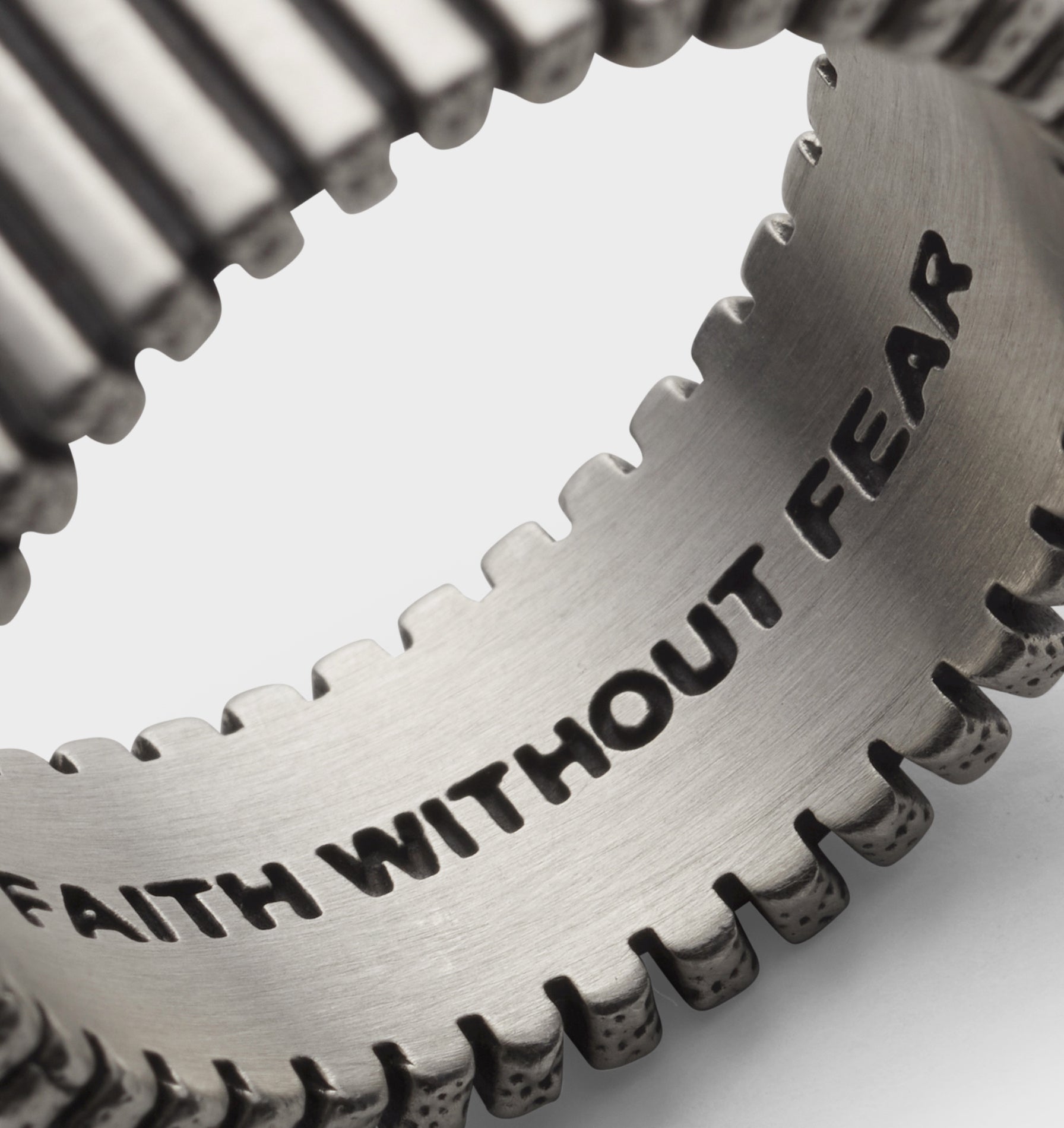 Ribbed Band Ring - Silver