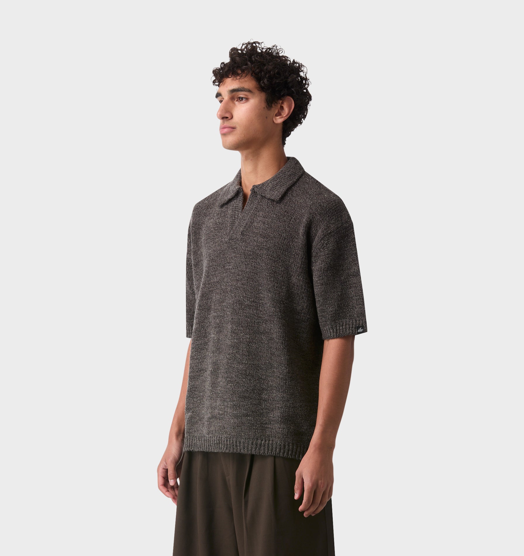 Box Knit Polo - Charcoal | I Love Ugly US