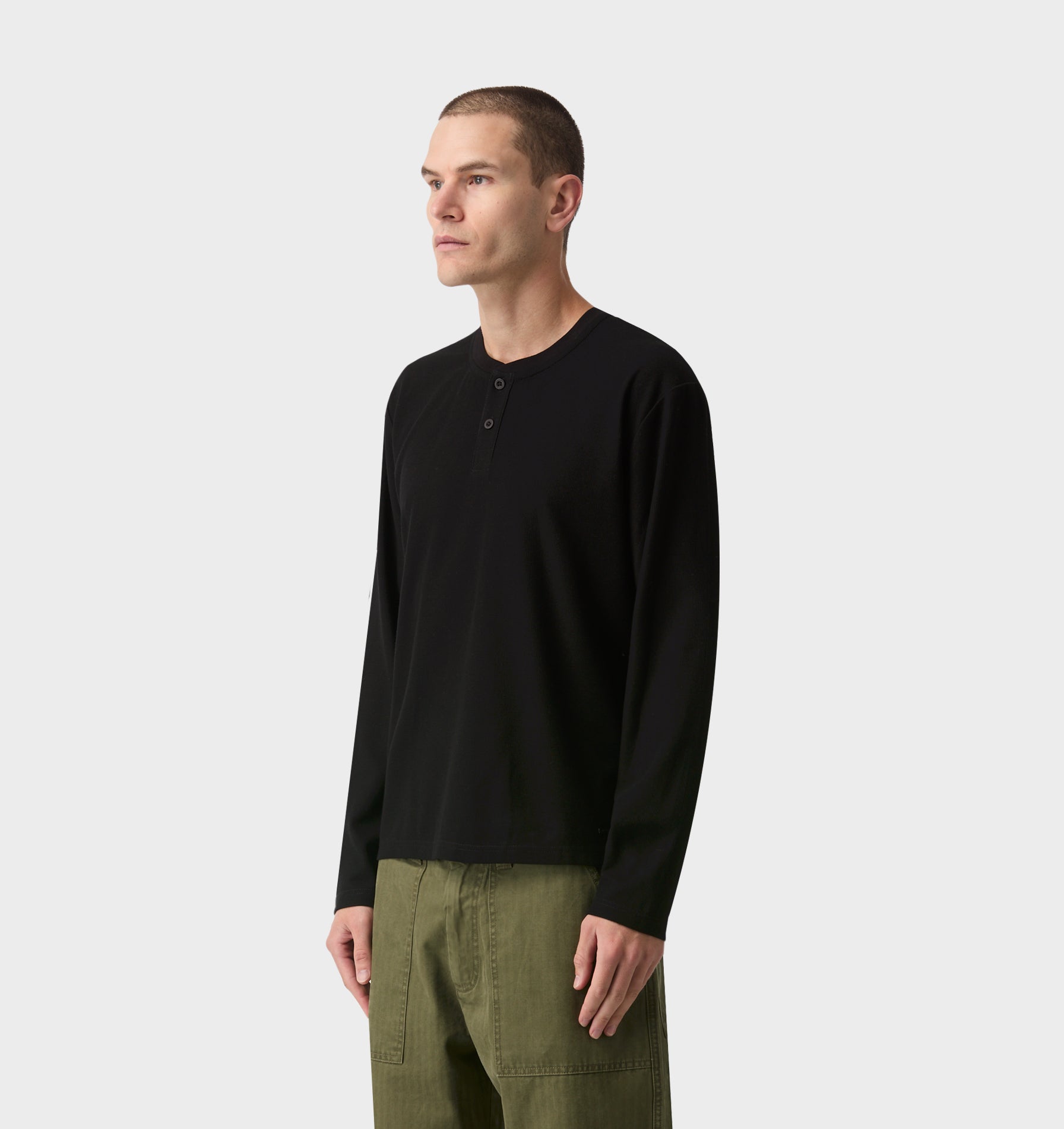 Henley L/S Tee - Black
