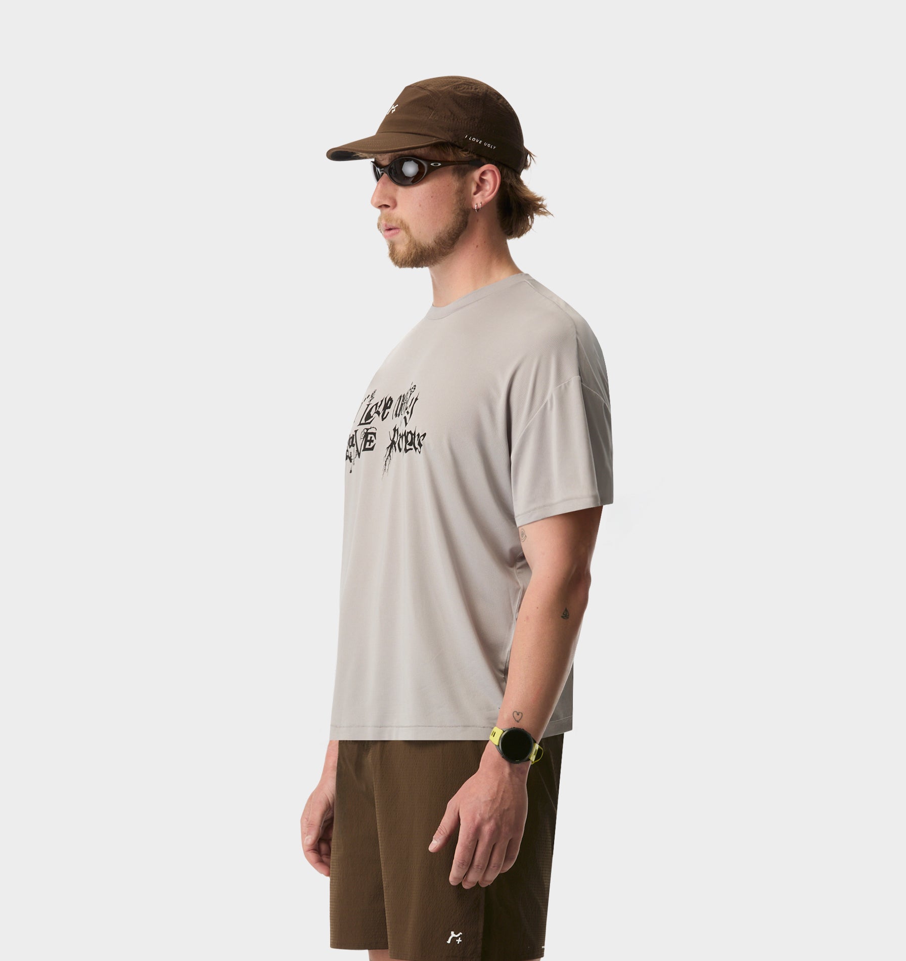 GR X ILU Active Crop Tee - Light Grey