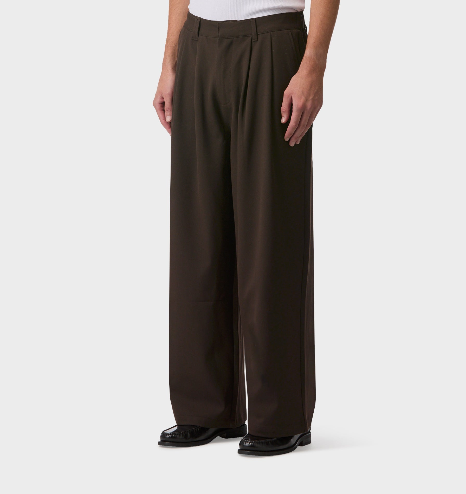Albert Pleated Pant - Espresso | I Love Ugly US