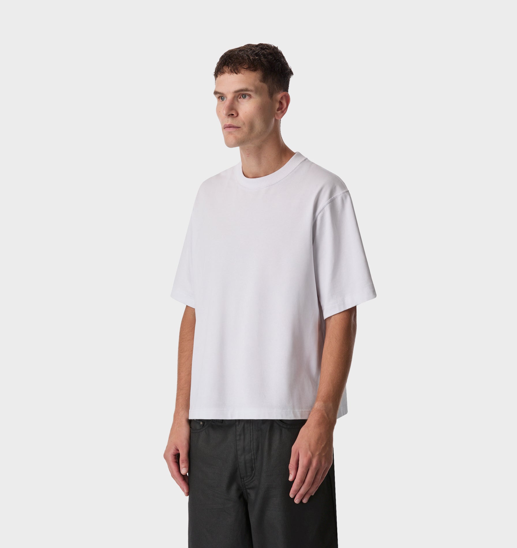 Crop Box Tee - White