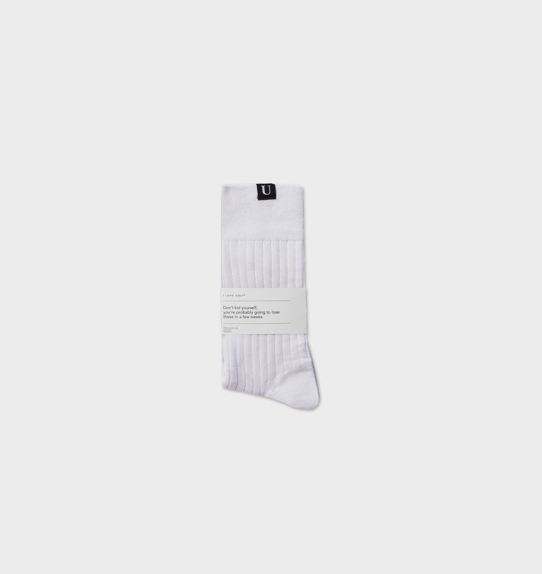 Ribbed Sock - White