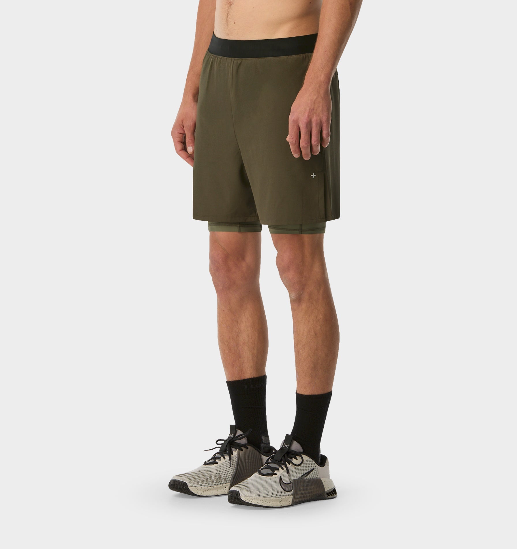 Active 5 Inch 2 In 1 Shorts - Khaki