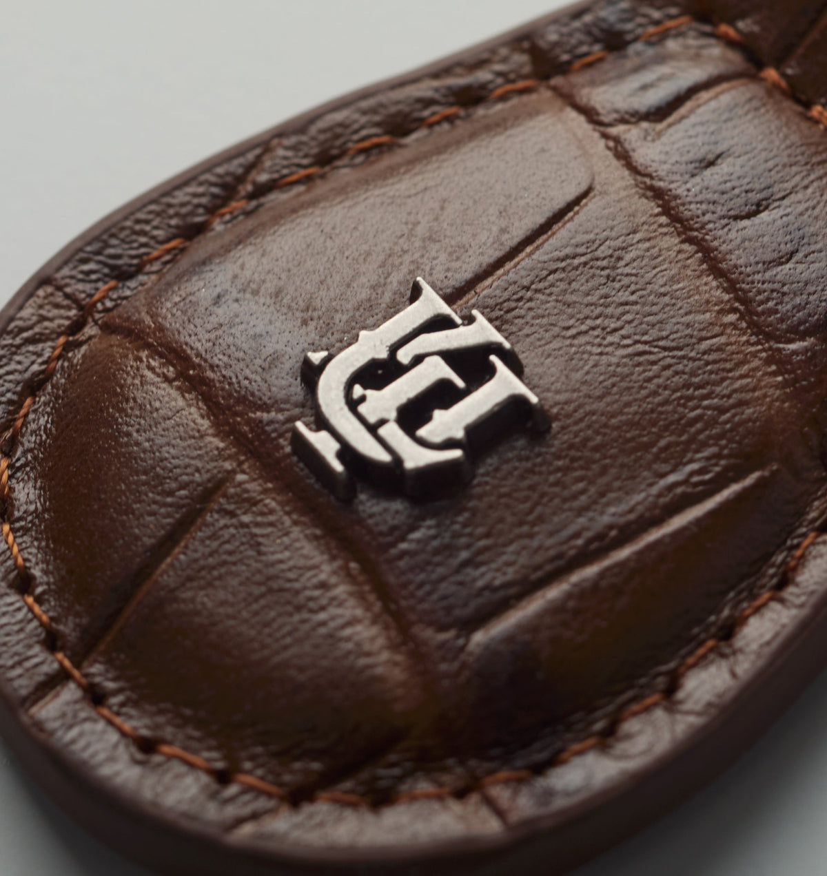 Leather Key Fob - Toffee Croc