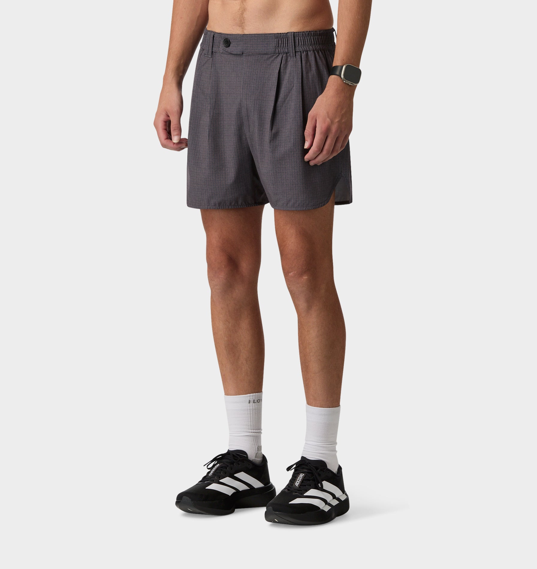 Active Pleat Front Short - Check