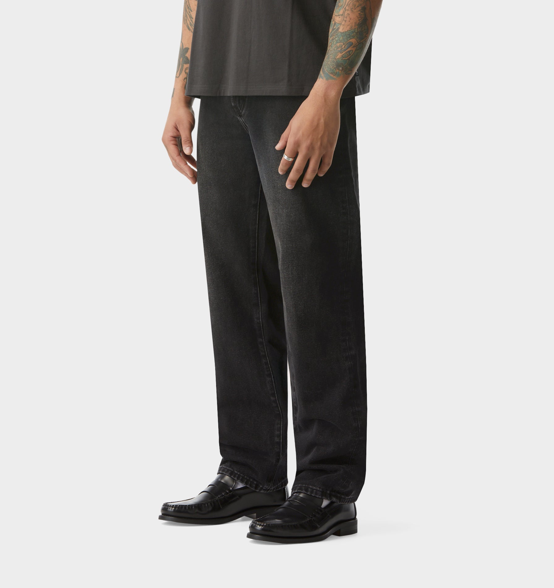 Webster Straight Denim - Washed Black