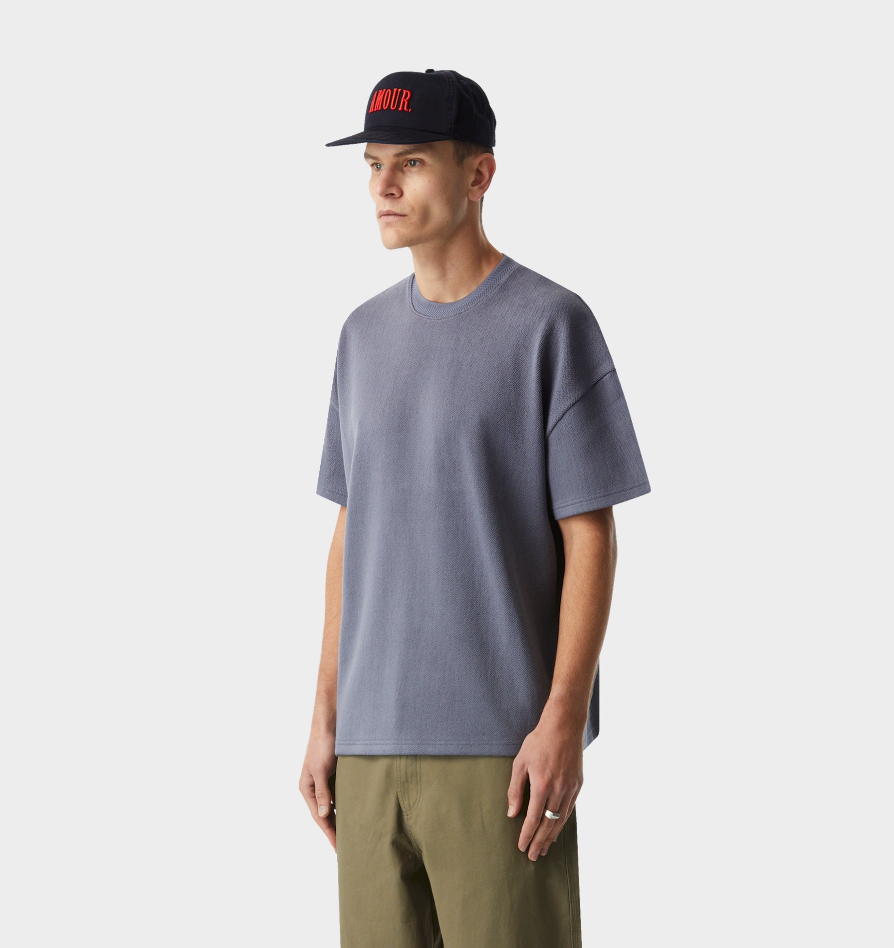 Herringbone Lewi Tee - Fog Blue