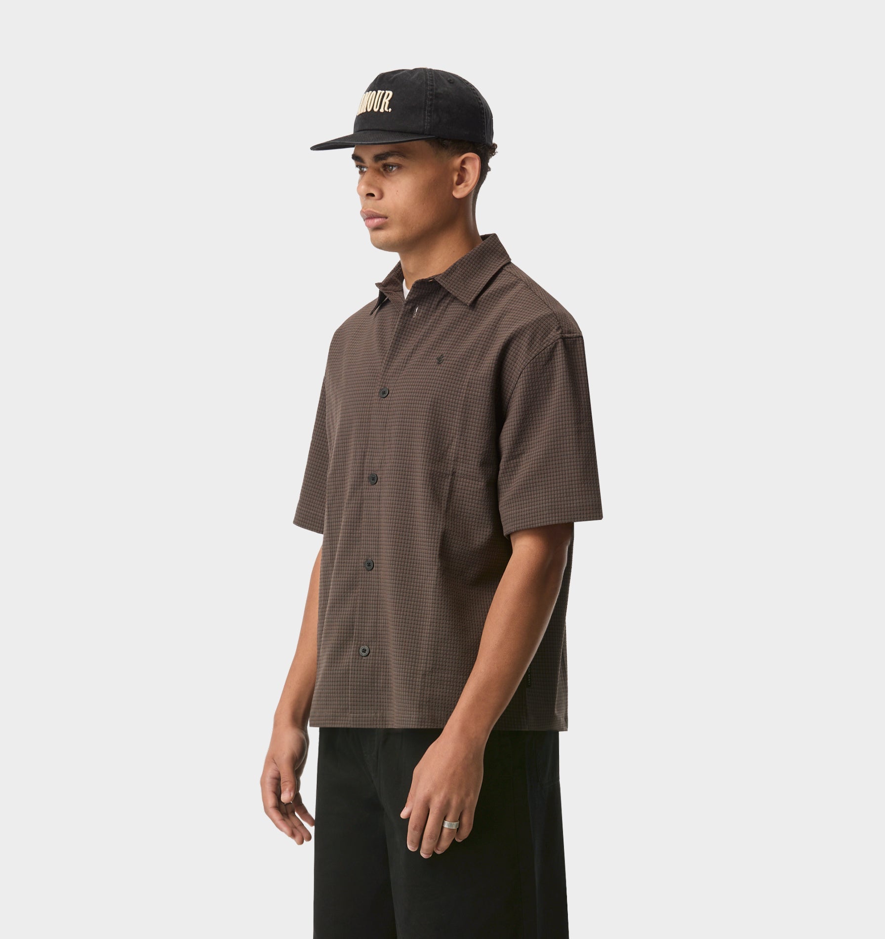 Dawson Boxy SS Shirt - Brown Check
