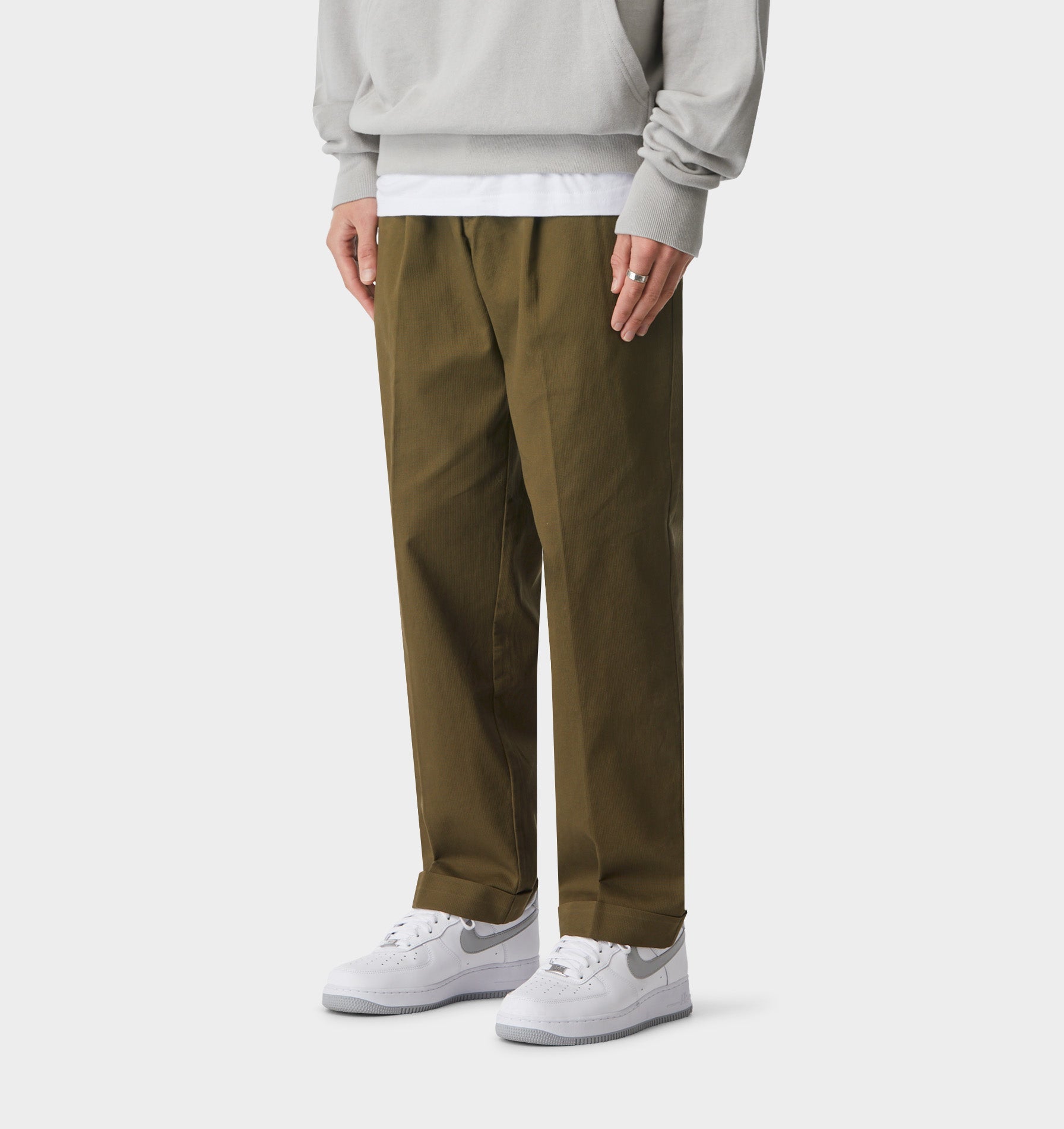 Noah Pleated Pant - Army Green