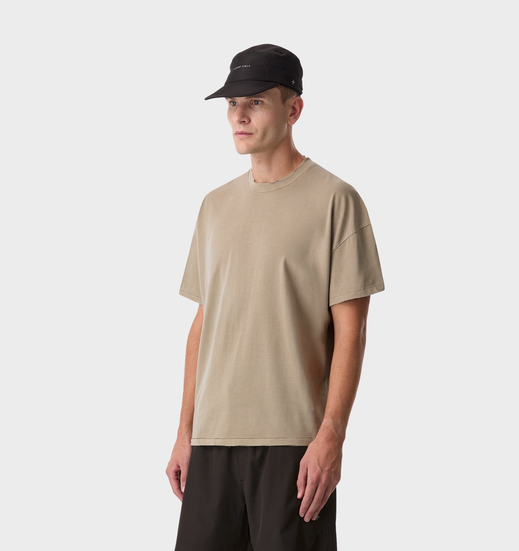 Cotton Active Crop Tee - Washed Taupe | I Love Ugly US