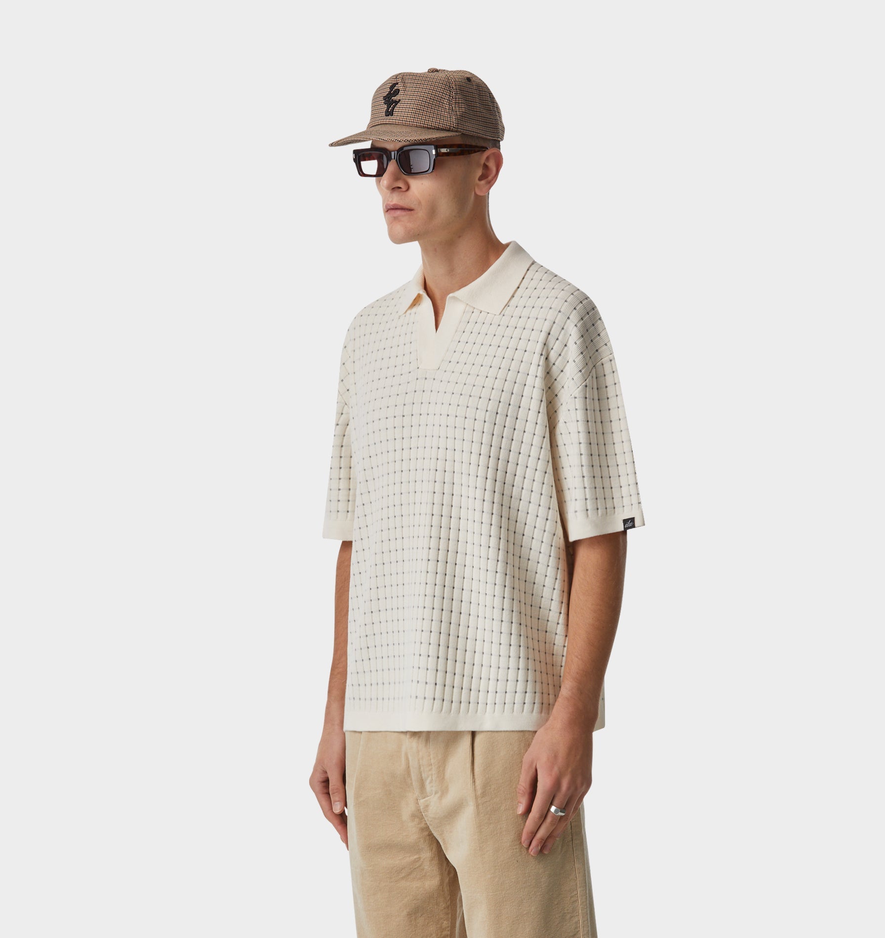 Box Knit Polo - Off White